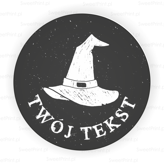 Personalizowane naklejki na halloween - SweetPrint.pl
Na tych halloweenowych naklejkach z halloweenowym kapeluszem możesz umieścić dowolny, krótki tekst.