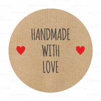Naklejki na papierze kraft EKO - HANDMADE WITH LOVE
