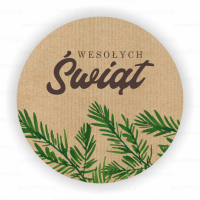 Naklejki świąteczne kraft EKO - WESOŁYCH ŚWIĄT