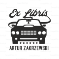 Stempel exlibris VINTAGE CAR – samochód vintage, personalizowany