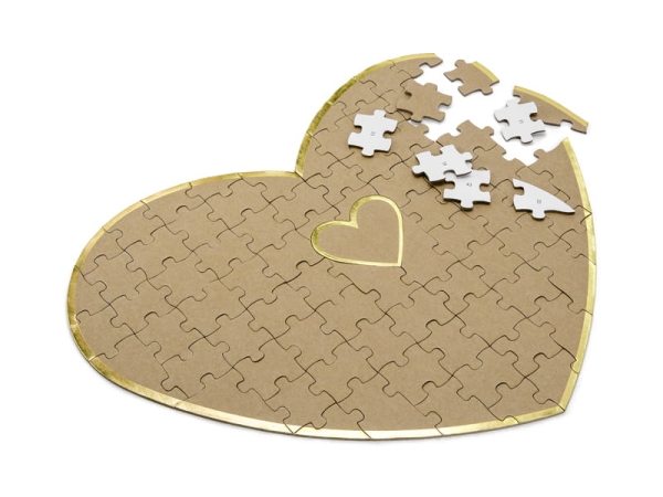 księga gości puzzle - układanka w kształcie serca - SweetPrint.pl