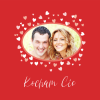 Personalizowana kartka walentynkowa ze zdjęciem SERDUSZKA + koperta