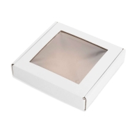 Pudełko z okienkiem 11x11x2 cm  BIAŁE 