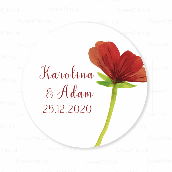 naklejki ślubne z makiem - SweetPrint.pl
