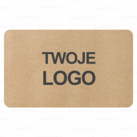 Naklejki z logo - prostokątne "EKO" z papieru kraft  6x4 cm