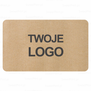 Naklejki z logo - prostokątne "EKO" z papieru kraft  6x4 cm