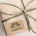 Prostokątne naklejki kraft 6x4 cm z logo na opakowaniach – etykiety rustykalny styl