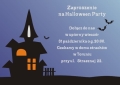 zaproszenie na halloween z mrocznym domem i nietoperzami