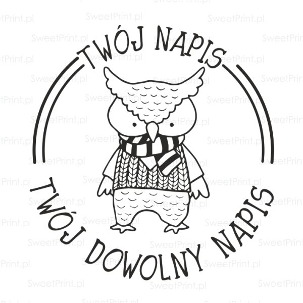 Personalizowany stempel / pieczątka ex libris z sową - SweetPrint.pl