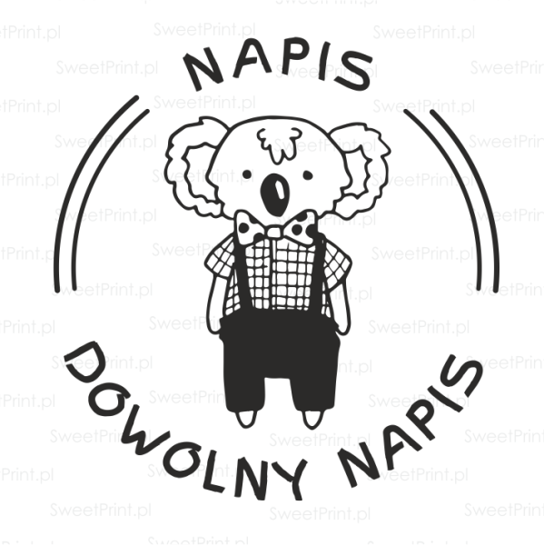 Personalizowany stempel / pieczątka ex libris z misiem koala - SweetPrint.pl