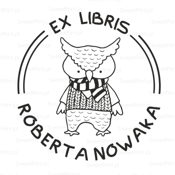 Stempel exlibris z sową – personalizowany prezent