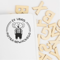 Stempel exlibris z misiem koala – odbicie z imieniem