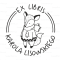 Personalizowany stempel  lisek / pieczątka ex libris z lisem - SweetPrint.pl