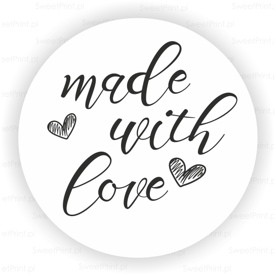 naklejki z napisem made with love