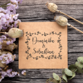 Personalizowany stempel  ślubny z ozdobną,kwiatową ramką -  SweetPrint.pl