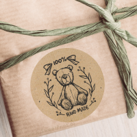 Naklejki na papierze kraft EKO - MIŚ RETRO