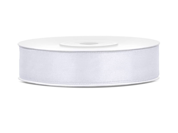 Biała wstążka satynowa - SweetPrint.pl