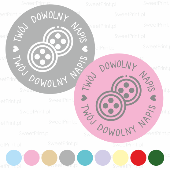 Personalizowane naklejki dla rękodzieła z guzikami - SweetPrint.pl