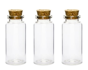 Buteleczki szklane z korkiem  / ** 3 szt **