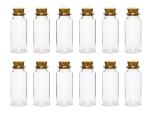 Buteleczki szklane z korkiem /   ** 12 szt **