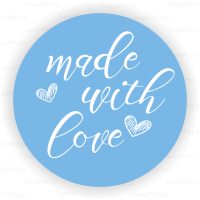 Naklejki MADE WITH LOVE błękitne