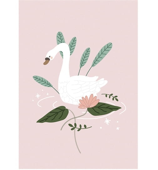 blok rysunkowy + plakat z łabędziem do pokoju dziecięcego  SweetPrint.pl