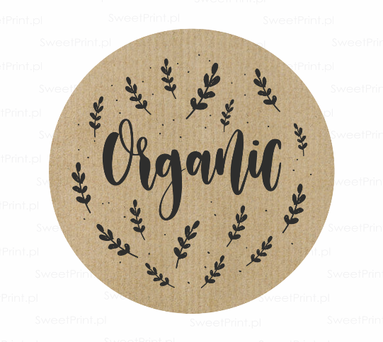 naklejki z napisem organic - naklejki kraft - SweetPrint.pl