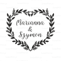 Personalizowany stempel ślubny - wianek serce - SweetPrint.pl