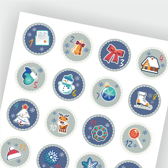 Naklejki do kalendarza adwentowego - SweetPrint.pl