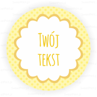 Personalizowane naklejki w kropeczki - ŻÓLTE