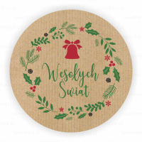 Naklejki ŚWIĄTECZNY WIANEK / papier kraft
