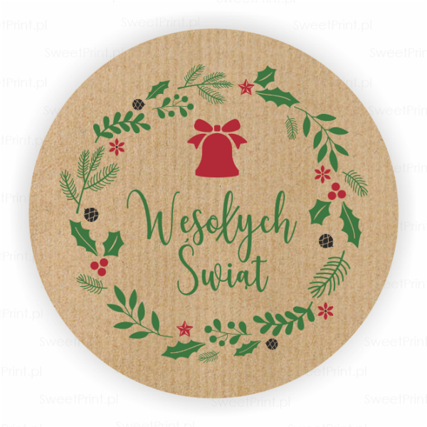 naklejki kraft - Wesołych Świąt - SweetPrint.pl