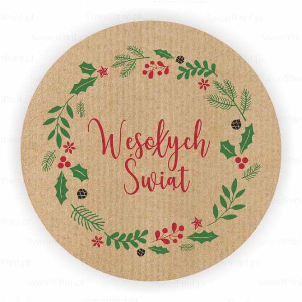 świąteczne naklejki kraft - SweetPrint.pl