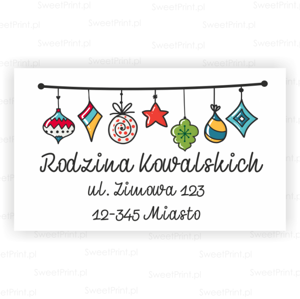 świąteczne naklejki adresowe - boże narodzenie - SweetPrint.pl