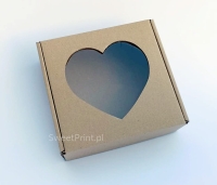 Pudełko z okienkiem w kształcie serca 15x15x3 cm