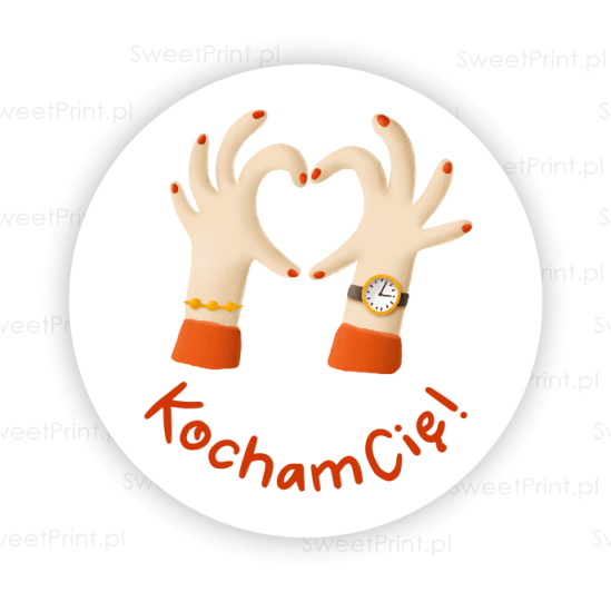 Naklejka walentynkowa kocham- SweetPrint.pl