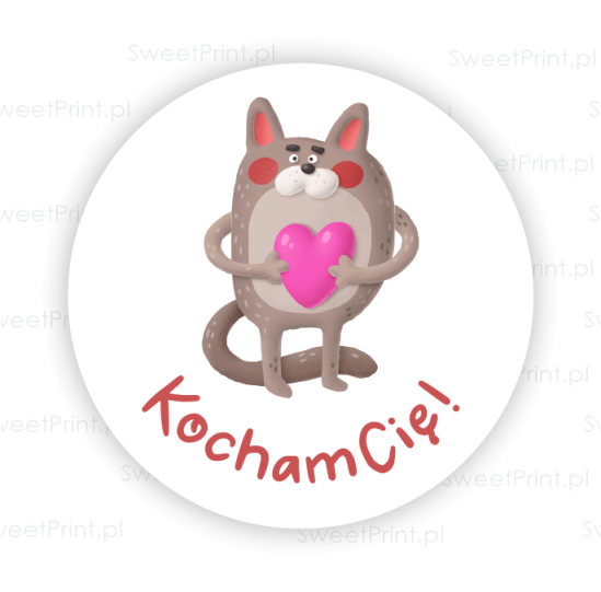 Naklejka walentynkowa z psem - SweetPrint.pl