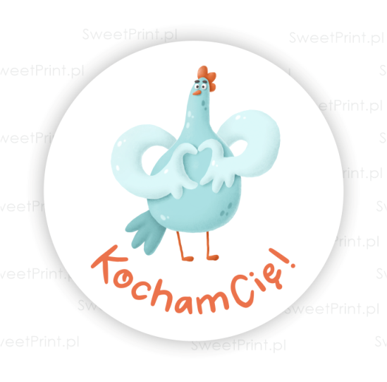 Naklejka walentynkowa z kurą - SweetPrint.pl