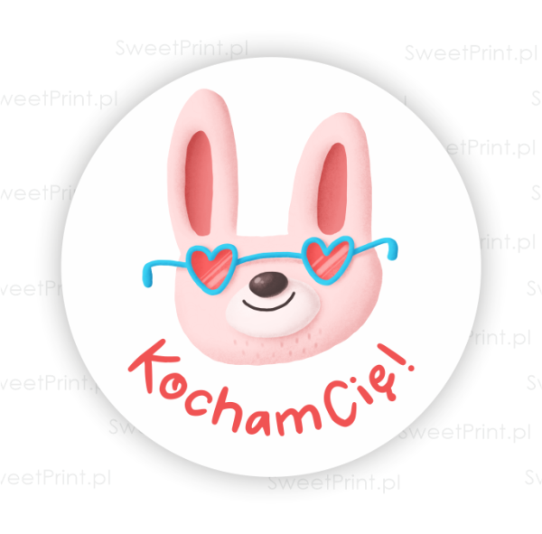 Naklejka walentynkowa z królikiem - SweetPrint.pl