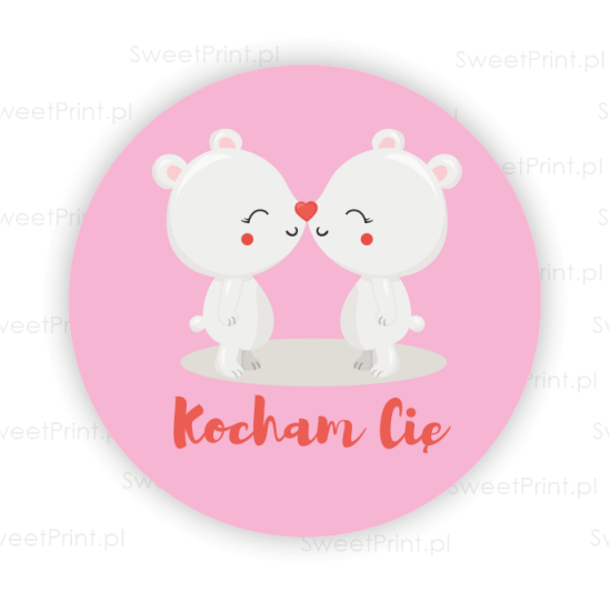 Naklejka walentynkowa z zakochanymi misiami - SweetPrint.pl