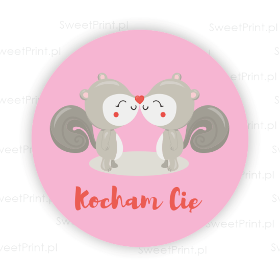 Naklejka walentynkowa z zakochanymi wiewiórkami - SweetPrint.pl