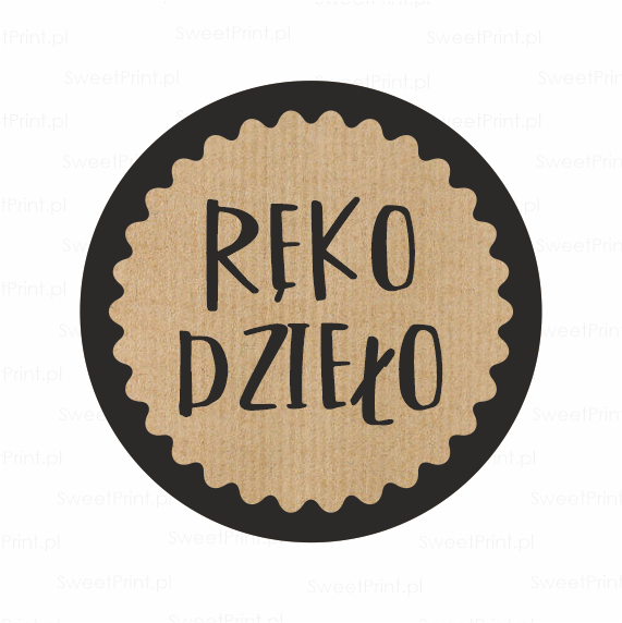 naklejki eko z napisem rękodzieło - SweetPrint.pl