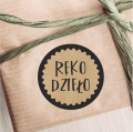 naklejki kraft z napisem rękodzieło - SweetPrint.pl