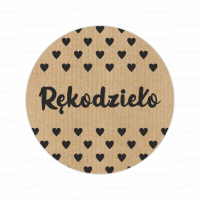 Naklejki kraft z serduszkami - RĘKODZIEŁO