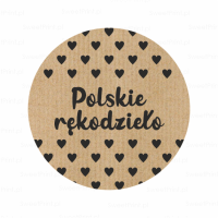 Naklejki kraft z serduszkami - POLSKIE RĘKODZIEŁO