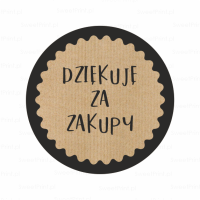 Naklejki KRAFT - DZIĘKUJĘ ZA ZAKUPY