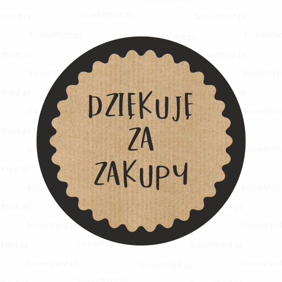 Naklejki KRAFT - DZIĘKUJĘ ZA ZAKUPY - SweetPrint.pl