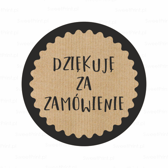 Naklejki KRAFT - DZIĘKUJĘ ZA ZAMÓWIENIE - SweetPrint.pl