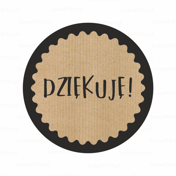 Naklejki KRAFT - DZIĘKUJĘ - SweetPrint.pl