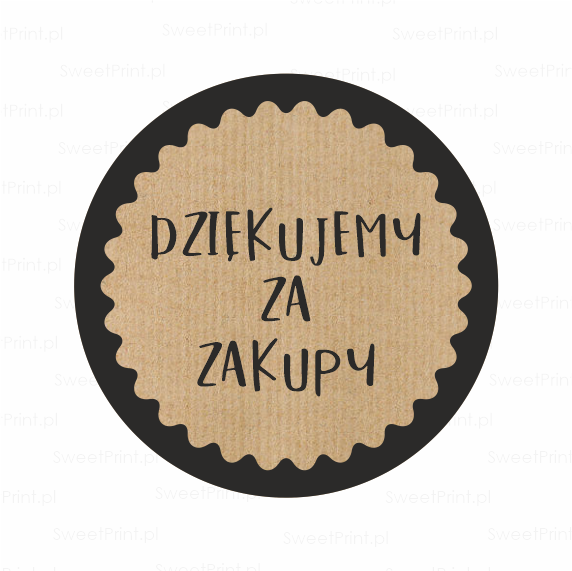 Naklejki KRAFT - DZIĘKUJEMY ZA ZAKUPY - SweetPrint.pl
